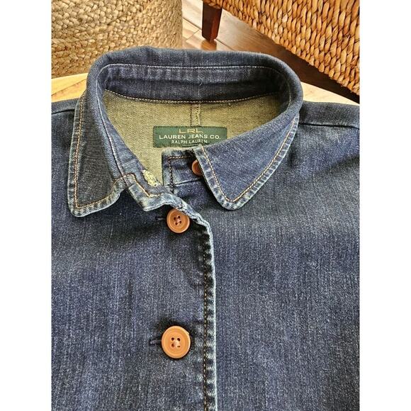 Ralph Lauren LRL Denim Jean Jacket Women's 12 Flared Sleeves Preppy Retro - Picture 11 of 11